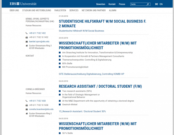 EBS Uni Oestrich-Winkel - Career Center