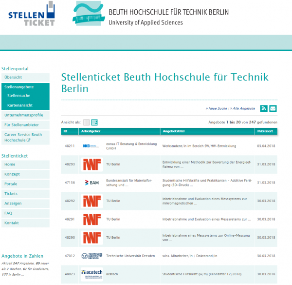 Beuth HS Berlin (Stellenticket) - Studenten