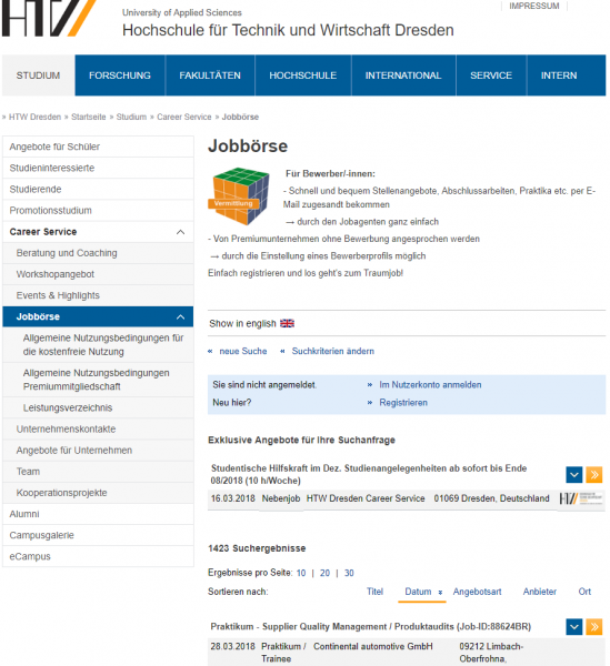 HTW Dresden (Career Center) - Studenten