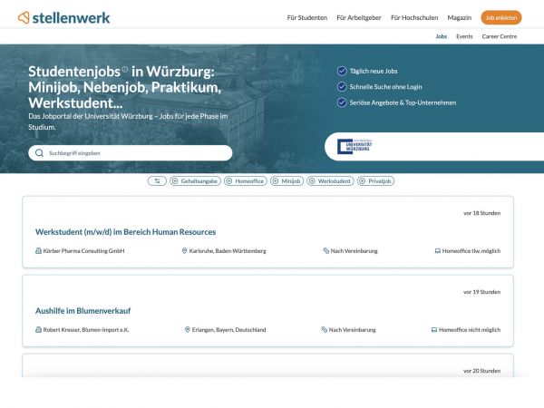 Uni Würzburg (Stellenwerk) - Studenten