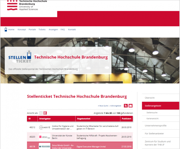 TH Brandenburg (Stellenticket) - Studenten