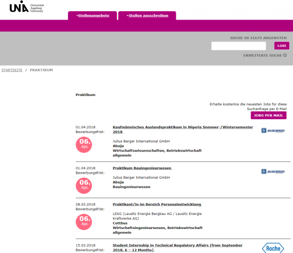 Uni Augsburg (Berufsstart) - Studenten