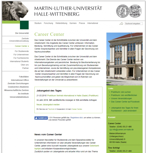 Uni Halle-Wittenberg (Career Center) - Studenten