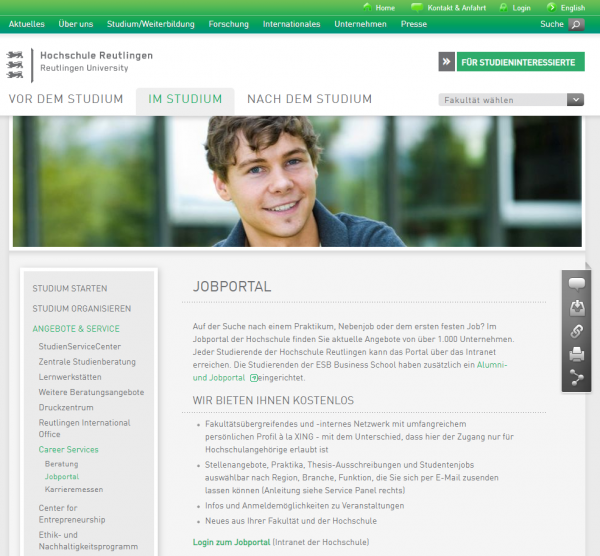 HS Reutlingen - Career Service