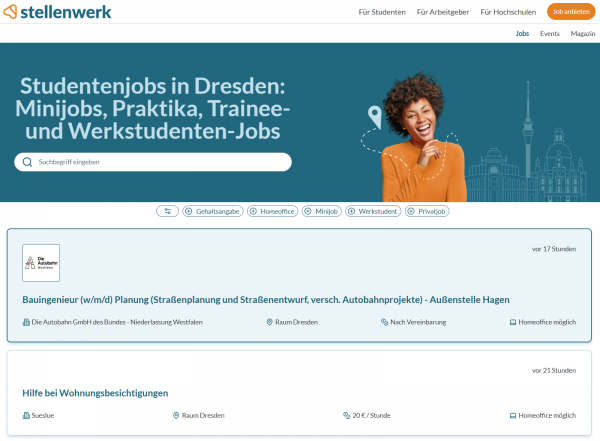 Jobportal Dresden (Stellenwerk) - Studenten