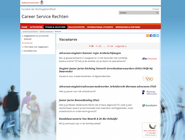 Uni Nimwegen (Fachbereich Jura) (Career Service) - Trainees