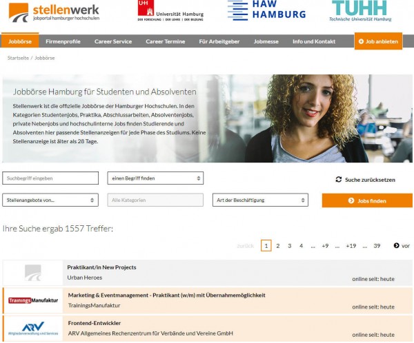 Uni, TU, HAW und HCU Hamburg -Stellenwerk