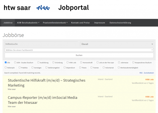 HTW Saarland (Career Service) - Praktikanten