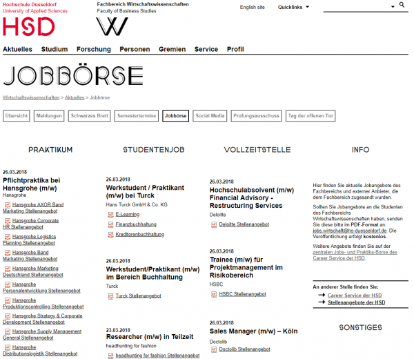 FH Düsseldorf (Career Service) - Studenten