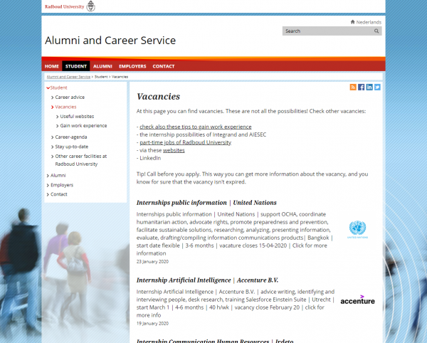 Uni Nimwegen (Fachbereich Sozialwissenschaften) (Career Service)