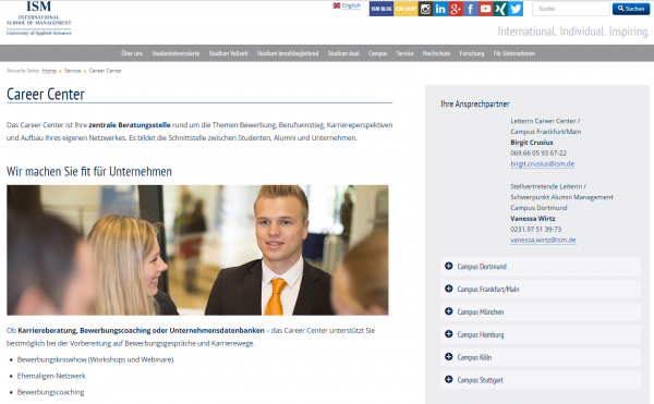 ISM Dortmund (Career Service) - Studenten