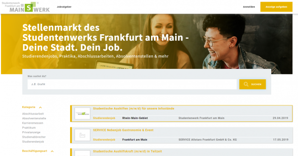 Stellenmarkt Studentenwerk Frankfurt am Main - Studenten