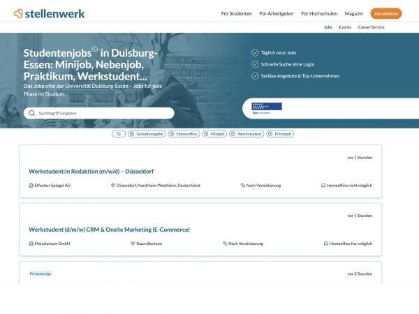 Uni Duisburg-Essen (Stellenwerk) - Praktikanten