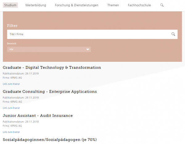 FHS St. Gallen (Career Center) - Studenten