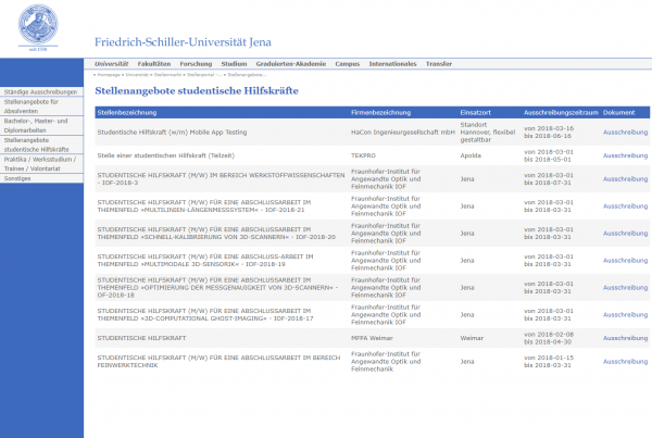 Uni Jena (Career Service) - Studenten