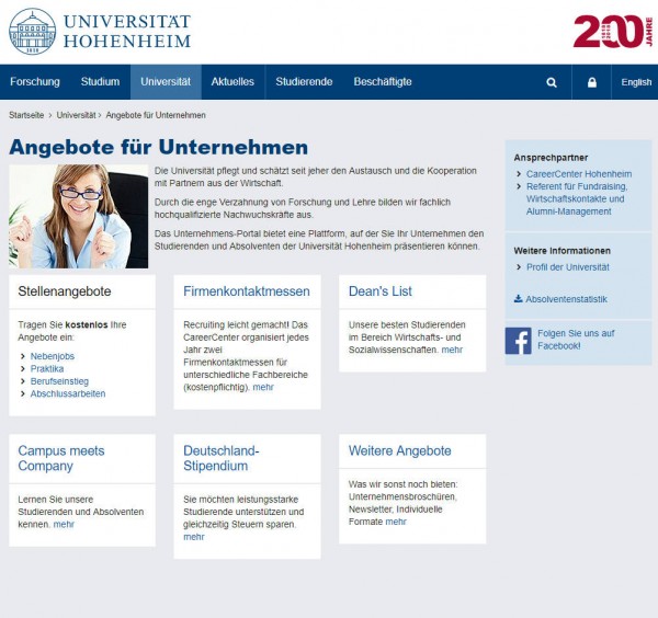 Uni Hohenheim - Career Service