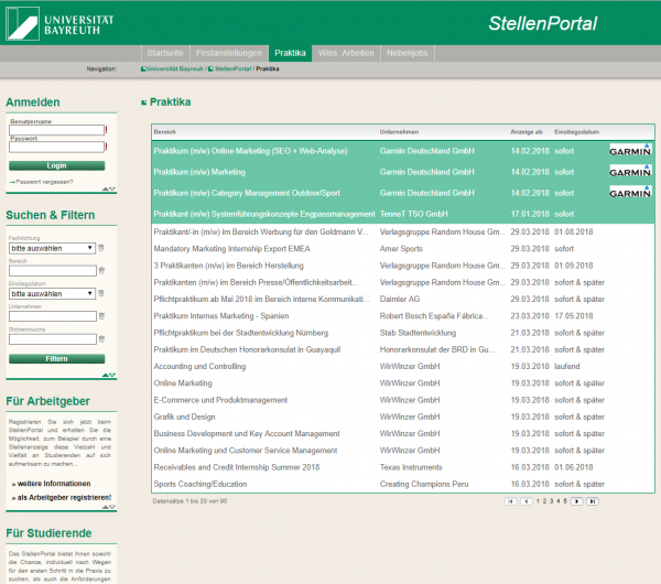 Uni Bayreuth - Career Service