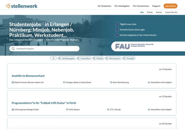 Uni Erlangen-Nürnberg (Stellenwerk) - Studenten