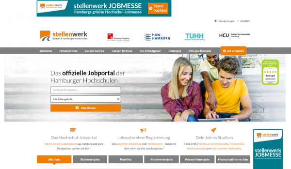 Uni Hamburg, TU Hamburg, HAW Hamburg und HCU Hamburg (Stellenwerk) - Studenten