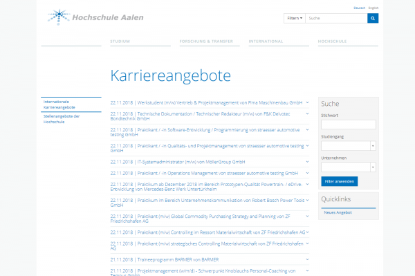 HS Aalen (Career Service) - Studenten
