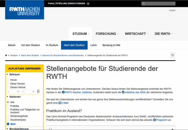 RWTH Aachen - Career Center