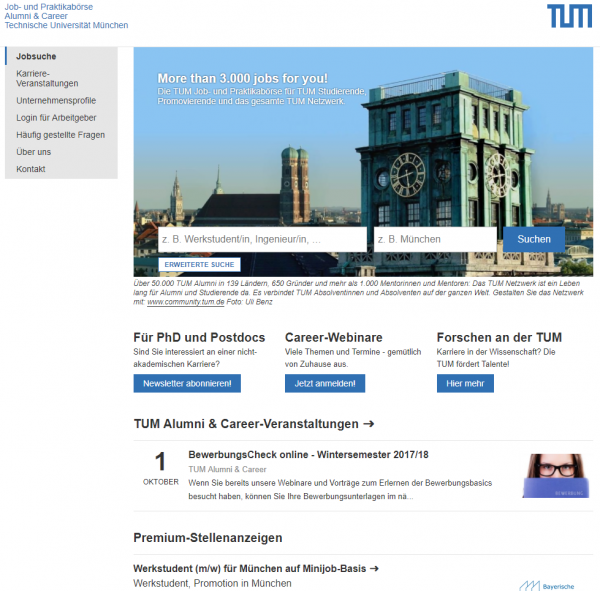 TU München (Career Service) - Studenten