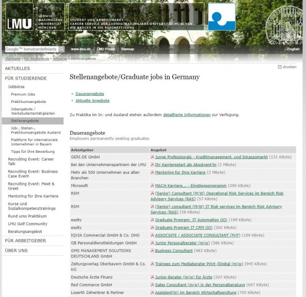 LMU München - Career Center