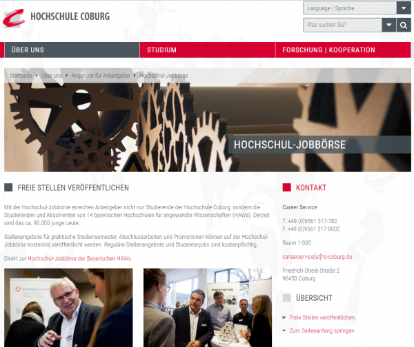 HS Coburg (Hochschul-Jobbörse) - Studenten