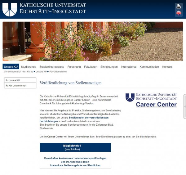 KU Eichstätt-Ingolstadt - Career Center