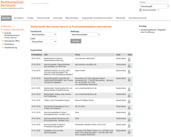 FH Dortmund (Career Center) - Studenten