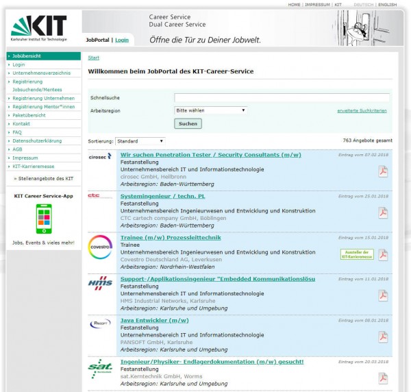 KIT Karlsruhe - Jobportal