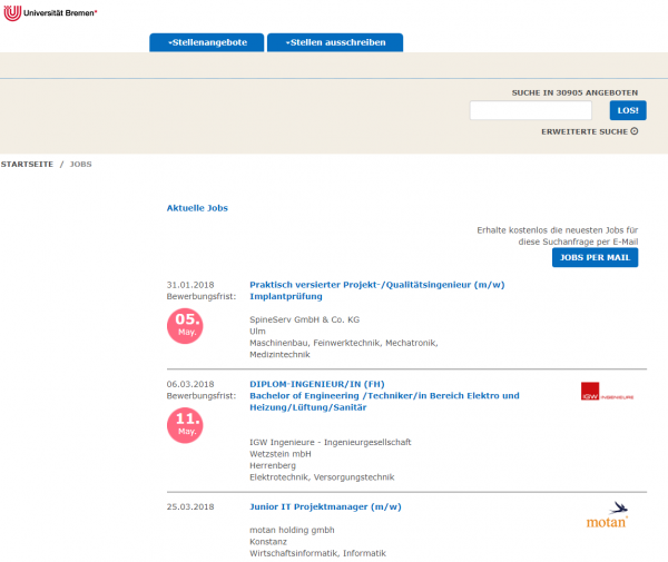 Uni Bremen (Berufsstart) - Studenten