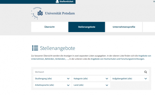 Uni Potsdam (Stellenticket)