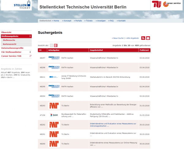 TU Berlin (Stellenticket) - Studenten