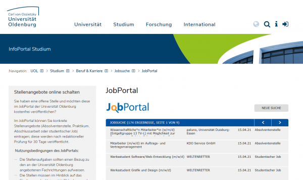 Uni Oldenburg (Career Service) - Studenten
