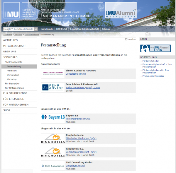 LMU München (BWL Alumni) - Studenten